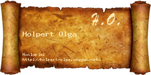 Holpert Olga névjegykártya